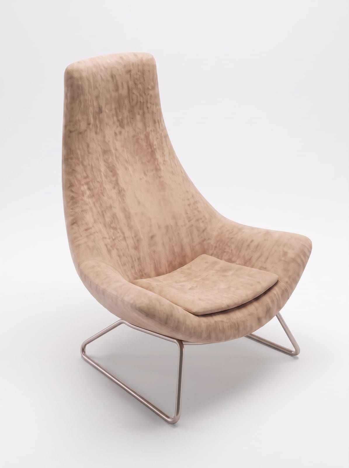 The lounge chair rendered on a clean white studio background in Reviz